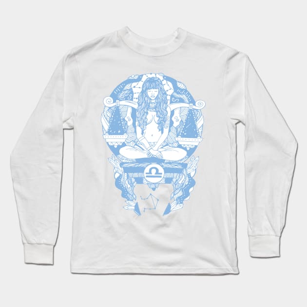 Light Blue Libra Beauty Long Sleeve T-Shirt by kenallouis